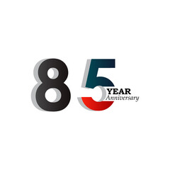 85 Year Anniversary Celebration Blue Color Vector Template Design Illustration