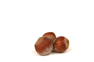 hazelnuts isolated on white