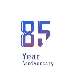 85 Year Anniversary Celebration Blue Color Vector Template Design Illustration