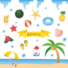夏の海 イラストセット