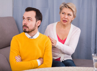 Mature mother tries to reconcile with his son and find out relationship