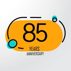 85 Year Anniversary Celebration yellow Color Vector Template Design Illustration