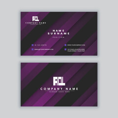 Elegant minimal black business card template