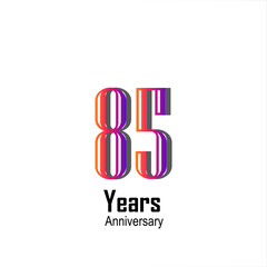 85 Year Anniversary Celebration Color Vector Template Design Illustration