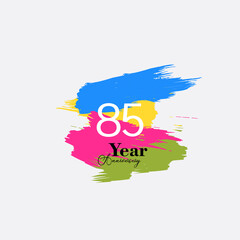 85 Year Anniversary Celebration Color Vector Template Design Illustration