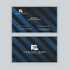 Fototapeta na wymiar Elegant minimal black business card template