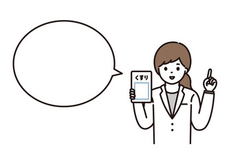 薬剤師 医師 女性 ポイント 説明 吹き出し