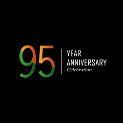95 Year Anniversary Celebration Color Vector Template Design Illustration