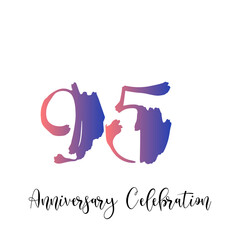 95 Year Anniversary Celebration Rainbow Color Vector Template Design Illustration