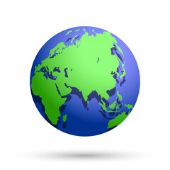 Globe with world map. Earth. Vector illustration.