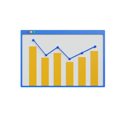 3d illustration web business graphic with white background