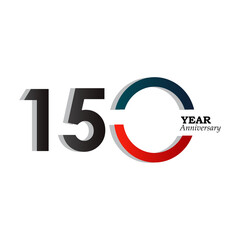 150 Year Anniversary Celebration Blue Color Vector Template Design Illustration