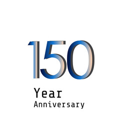 150 Year Anniversary Celebration Blue Color Vector Template Design Illustration