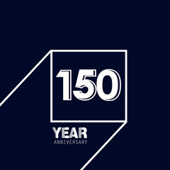 150 Year Anniversary Celebration Blue Color Vector Template Design Illustration