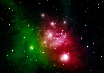galaxy in a free space. 3D rendering