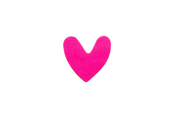 pink heart shape sticker isolated on white background
