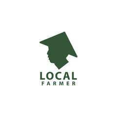 Farmer logo design template. Vector icon illustration