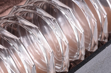 Set of very old glass coasters