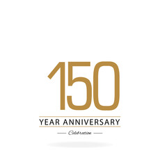 150 Year Anniversary Celebration Gold White Background Color Vector Template Design Illustration