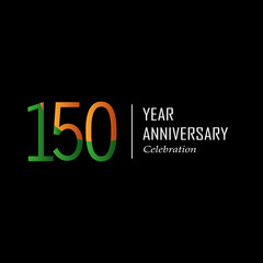 150 Year Anniversary Celebration Color Vector Template Design Illustration