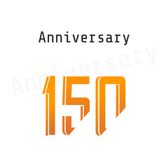 150 Year Anniversary Celebration Yellow Color Vector Template Design Illustration
