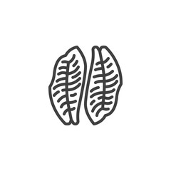 Raw fish fillet line icon