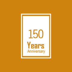 150 Year Anniversary Celebration Yellow Color Vector Template Design Illustration
