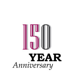150 Year Anniversary Celebration Rainbow Color Vector Template Design Illustration