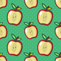 apple slice seamless pattern vector illustration 