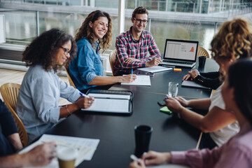 Fototapeta premium Diverse group of business team in boardroom meeting