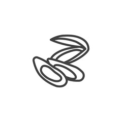 Mussels seafood line icon