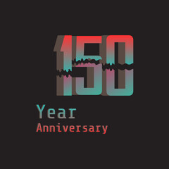 150 Year Anniversary Celebration Rainbow Color Vector Template Design Illustration