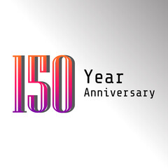 150 Year Anniversary Celebration Rainbow Color Vector Template Design Illustration