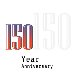 150 Year Anniversary Celebration Rainbow Color Vector Template Design Illustration
