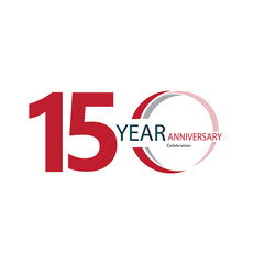 150 Year Anniversary Celebration Red Color Vector Template Design Illustration