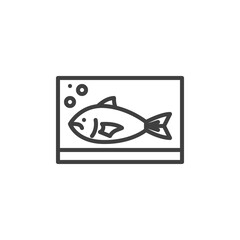 Fresh fish line icon
