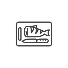 Cutting fish fillet line icon