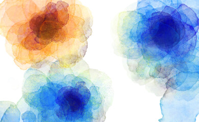 Alcohol ink flowers.Marble texture.Gold ink.