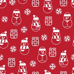 Christmas Snowman seamless pattern design