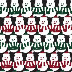 Christmas Snowman seamless pattern design