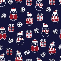 Christmas Snowman seamless pattern design