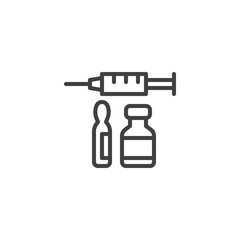 Pet vaccine line icon