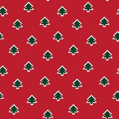 Christmas Tree seamless pattern design