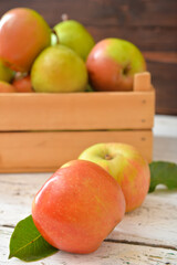 Tasty apple fruits on table
