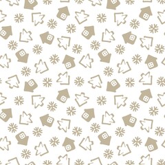 Brown Christmas Tree seamless pattern design