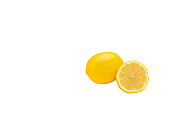 Fresh yellow lemons. Isolated on white background.