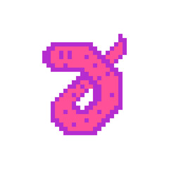 Worm pixel art icon. Micro organisms, virus, germs and bacilli. Medicine infection symbol. Observation in the microscope.  Isolated vector illustration. Design for logo.