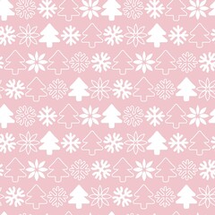 Pastel Christmas Tree seamless pattern design