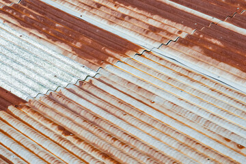Beautiful old zinc roof house for  background texture pattern.