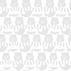 Black and White Christmas Snowman seamless pattern design